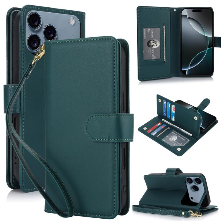 Multi-Card Wallet RFID Leather Phone Case, For iPhone 16e, For iPhone 16 Pro Max, For iPhone 16 Pro