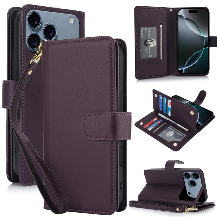 Multi-Card Wallet RFID Leather Phone Case, For iPhone 16e, For iPhone 16 Pro Max, For iPhone 16 Pro
