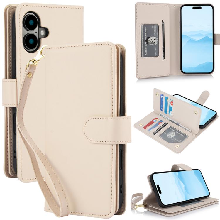 Multi-Card Wallet RFID Leather Phone Case, For iPhone 16 Plus, For iPhone 16, For iPhone 15 Pro Max