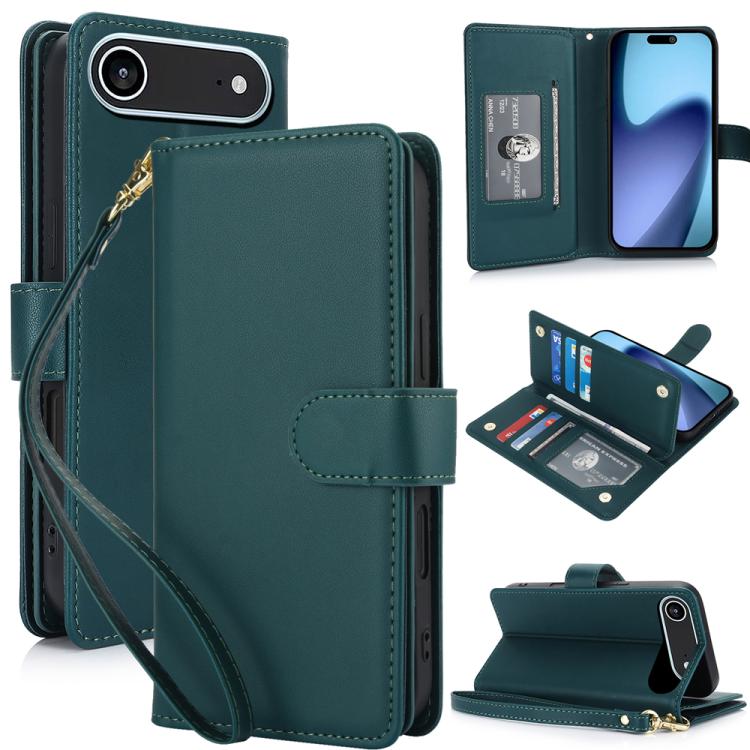 Multi-Card Wallet RFID Leather Phone Case, For iPhone 16 Plus, For iPhone 16, For iPhone 15 Pro Max