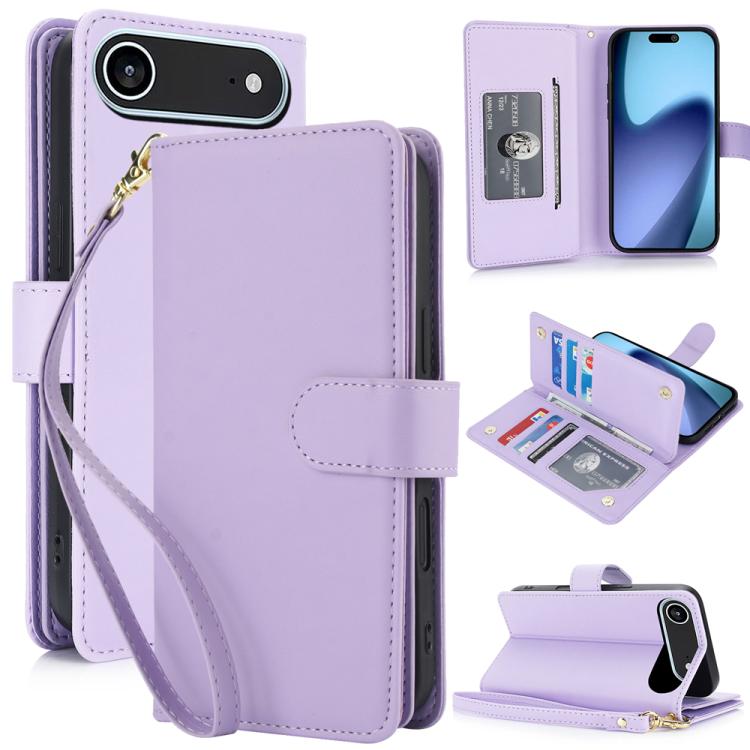 Multi-Card Wallet RFID Leather Phone Case, For iPhone 16 Plus, For iPhone 16, For iPhone 15 Pro Max