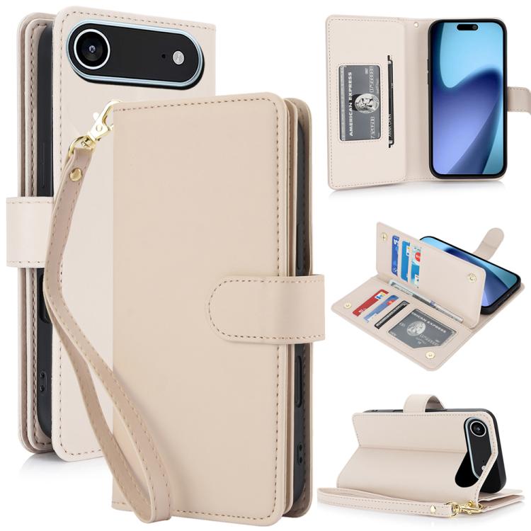Multi-Card Wallet RFID Leather Phone Case, For iPhone 16 Plus, For iPhone 16, For iPhone 15 Pro Max