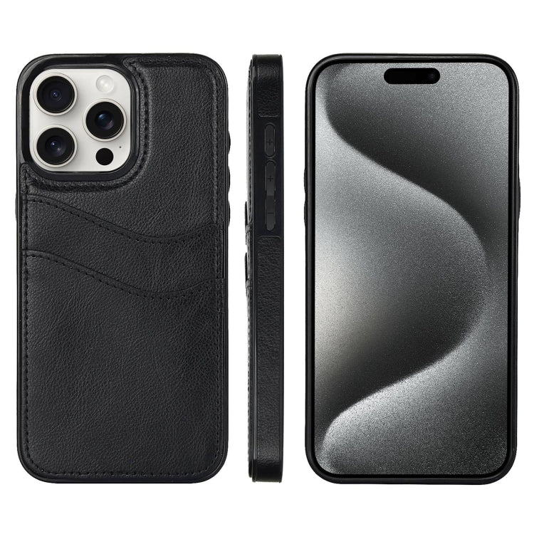 Litchi Leather Skin Card Slots Phone Case, For iPhone 16, For iPhone 15 Pro Max, For iPhone 15 Pro, For iPhone 15 Plus