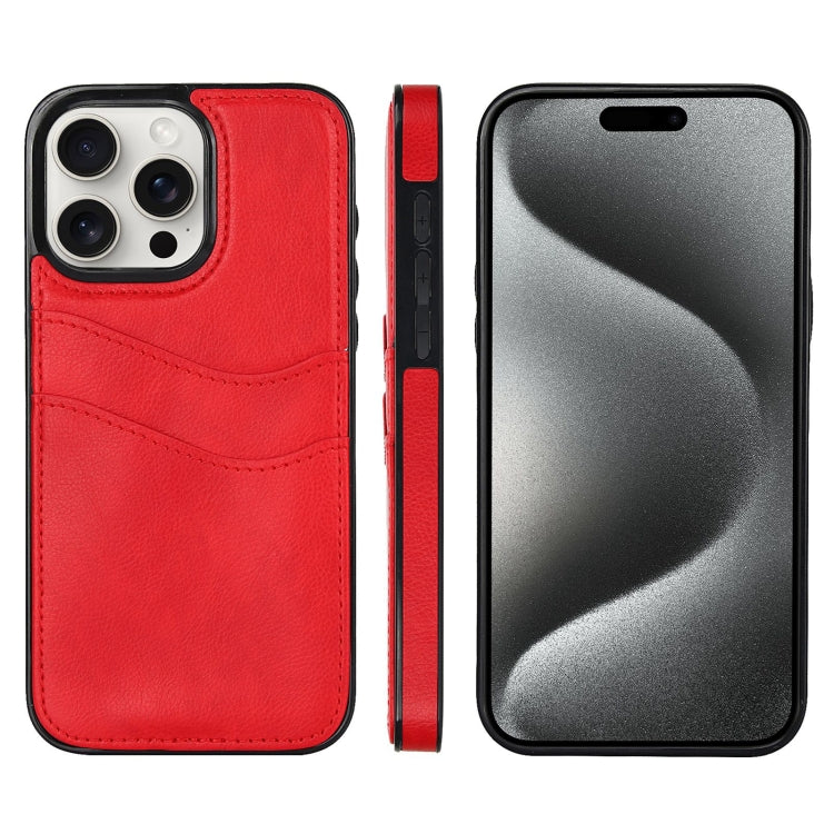 Litchi Leather Skin Card Slots Phone Case, For iPhone 16, For iPhone 15 Pro Max, For iPhone 15 Pro, For iPhone 15 Plus
