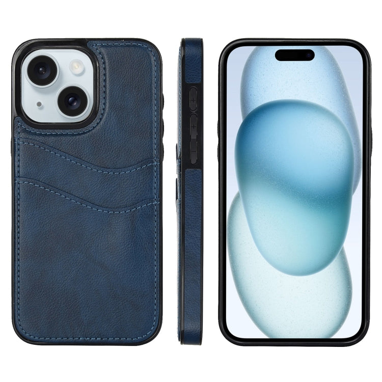 Litchi Leather Skin Card Slots Phone Case, For iPhone 16, For iPhone 15 Pro Max, For iPhone 15 Pro, For iPhone 15 Plus