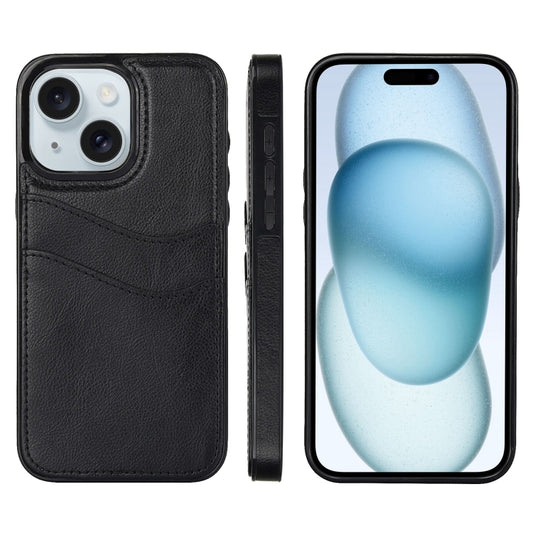 Litchi Leather Skin Card Slots Phone Case, For iPhone 15, For iPhone 14 Plus, For iPhone 14, For iPhone 14 Pro