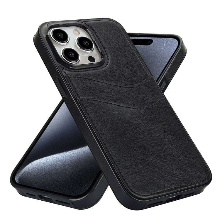 Litchi Leather Skin Card Slots Phone Case, For iPhone 15, For iPhone 14 Plus, For iPhone 14, For iPhone 14 Pro