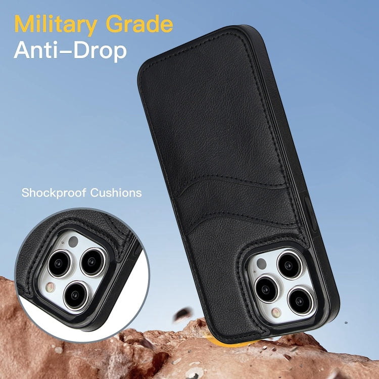 Litchi Leather Skin Card Slots Phone Case, For iPhone 14 Pro Max, For iPhone 13 Pro Max, For iPhone 13 Pro, For iPhone 13