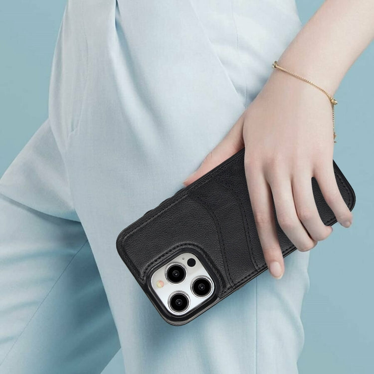 Litchi Leather Skin Card Slots Phone Case, For iPhone 14 Pro Max, For iPhone 13 Pro Max, For iPhone 13 Pro, For iPhone 13