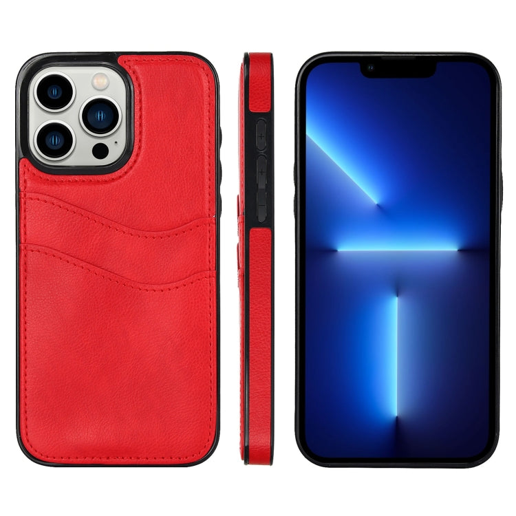 Litchi Leather Skin Card Slots Phone Case, For iPhone 14 Pro Max, For iPhone 13 Pro Max, For iPhone 13 Pro, For iPhone 13