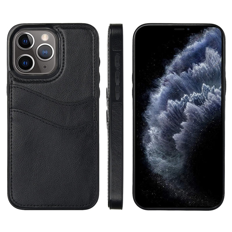 Litchi Leather Skin Card Slots Phone Case, For iPhone 11, For iPhone 11 Pro