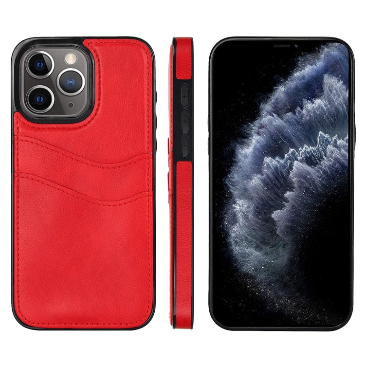 Litchi Leather Skin Card Slots Phone Case, For iPhone 11, For iPhone 11 Pro