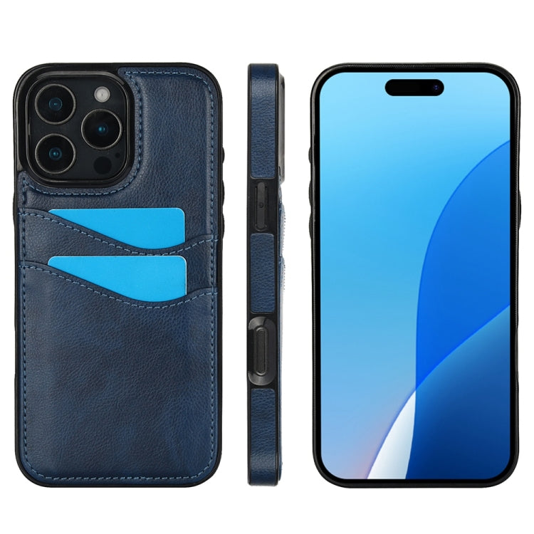 Litchi Leather Skin Card Slots Phone Case, For iPhone 16e, For iPhone 16 Pro Max, For iPhone 16 Pro, For iPhone 16 Plus