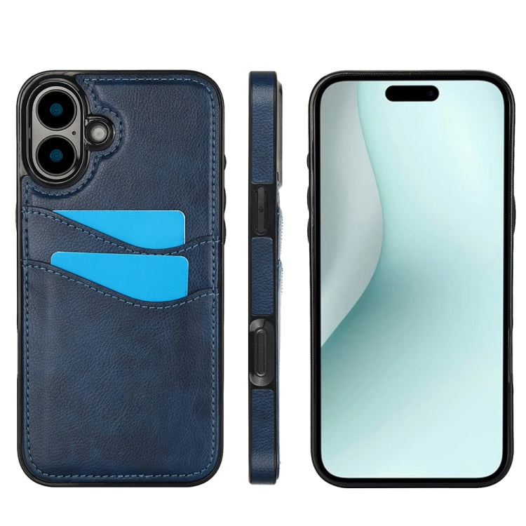 Litchi Leather Skin Card Slots Phone Case, For iPhone 16e, For iPhone 16 Pro Max, For iPhone 16 Pro, For iPhone 16 Plus