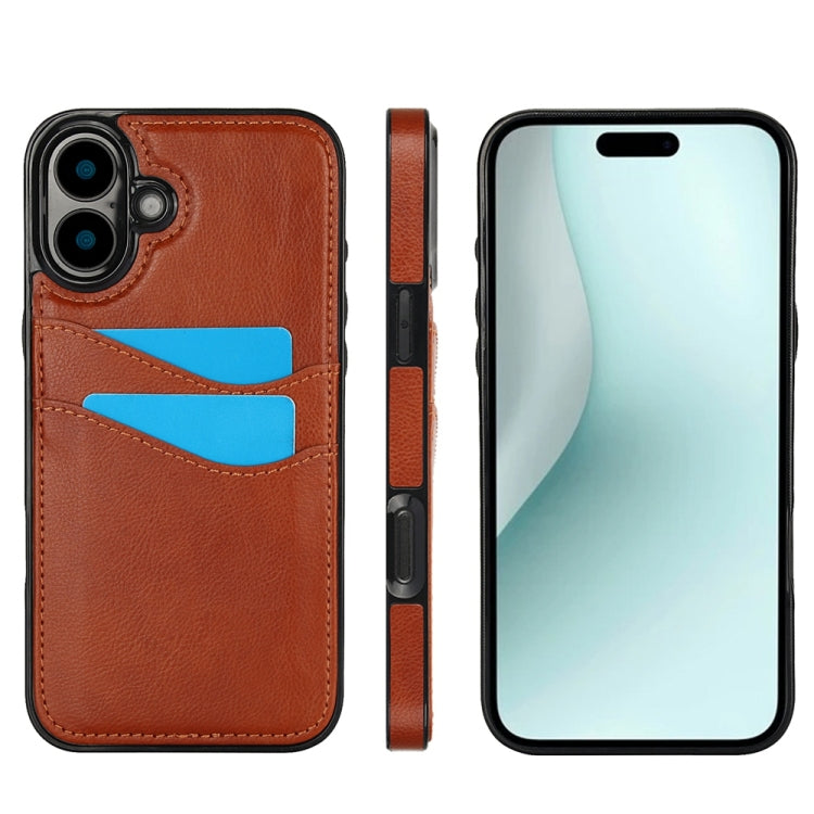 Litchi Leather Skin Card Slots Phone Case, For iPhone 16, For iPhone 15 Pro Max, For iPhone 15 Pro, For iPhone 15 Plus