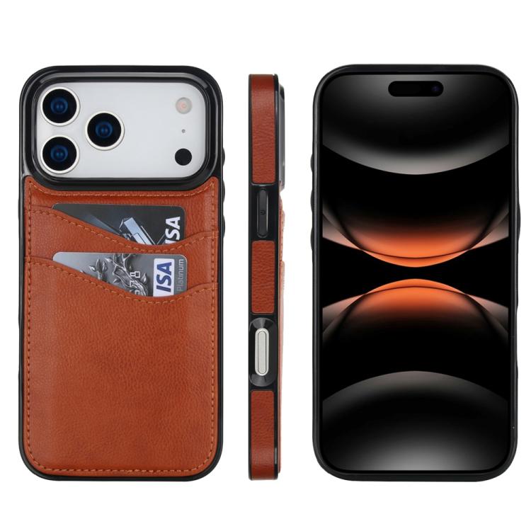 Litchi Leather Skin Card Slots Phone Case, For iPhone 17 Pro Max, For iPhone 17 Pro, For iPhone 17, For iPhone Air