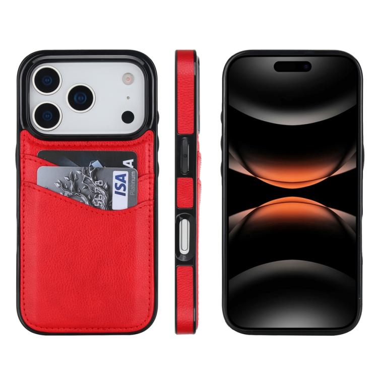 Litchi Leather Skin Card Slots Phone Case, For iPhone 17 Pro Max, For iPhone 17 Pro, For iPhone 17, For iPhone Air