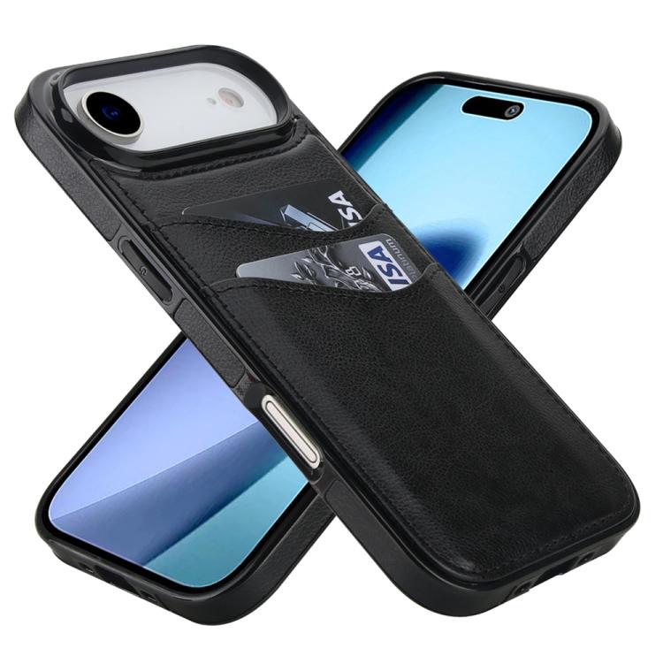 Litchi Leather Skin Card Slots Phone Case, For iPhone 16e, For iPhone 16 Pro Max, For iPhone 16 Pro, For iPhone 16 Plus