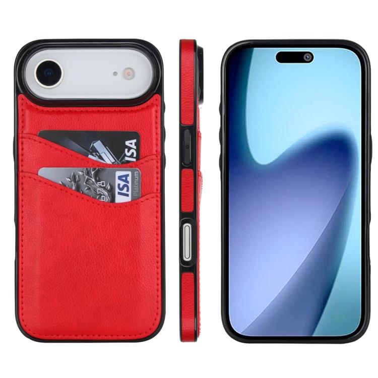 Litchi Leather Skin Card Slots Phone Case, For iPhone 16e, For iPhone 16 Pro Max, For iPhone 16 Pro, For iPhone 16 Plus