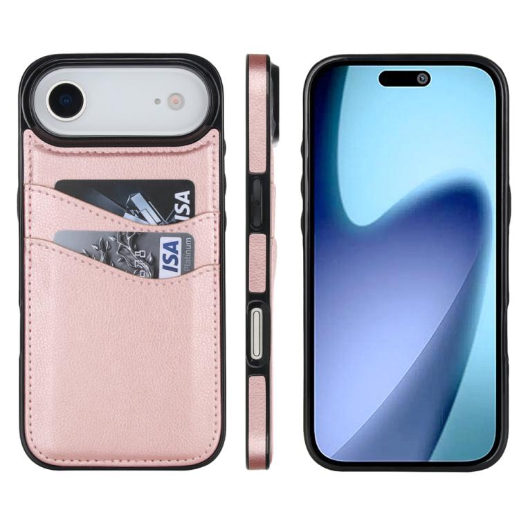Litchi Leather Skin Card Slots Phone Case, For iPhone 16e, For iPhone 16 Pro Max, For iPhone 16 Pro, For iPhone 16 Plus