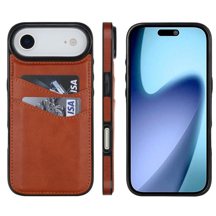 Litchi Leather Skin Card Slots Phone Case, For iPhone 16e, For iPhone 16 Pro Max, For iPhone 16 Pro, For iPhone 16 Plus