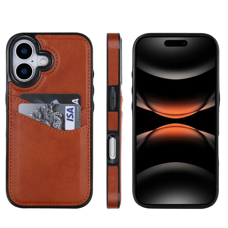 Litchi Leather Skin Card Slots Phone Case, For iPhone 17 Pro Max, For iPhone 17 Pro, For iPhone 17, For iPhone Air