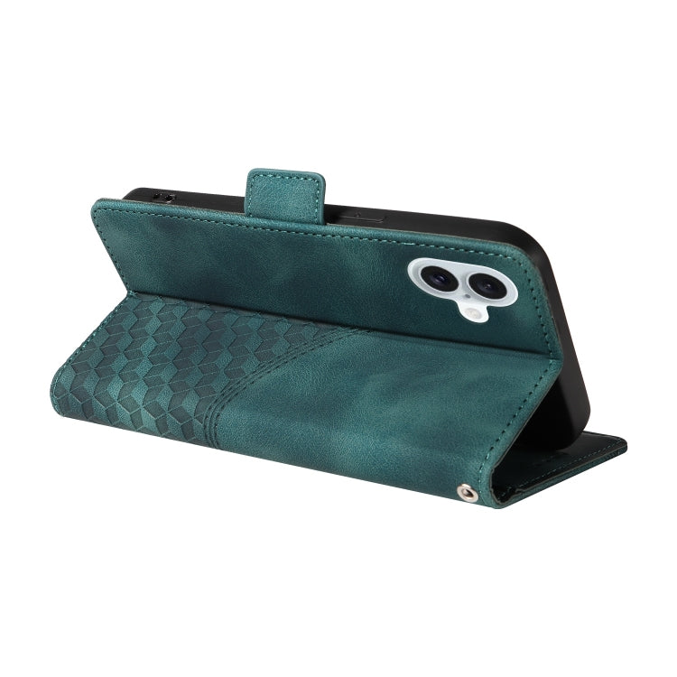 Embossed Rhombus Starry Leather Phone Case, For iPhone 16, For iPhone 15 Pro Max, For iPhone 15 Pro, For iPhone 15 Plus