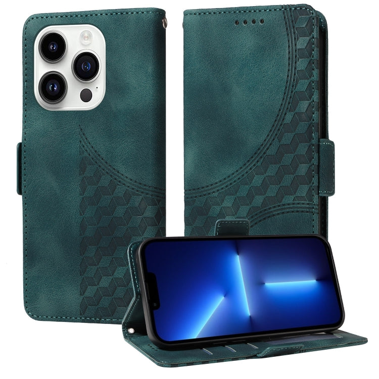 Embossed Rhombus Starry Leather Phone Case, For iPhone 14 Pro Max, For iPhone 13 Pro Max, For iPhone 13 Pro, For iPhone 13
