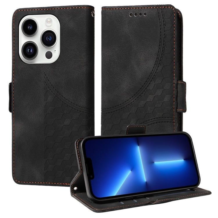 Embossed Rhombus Starry Leather Phone Case, For iPhone 14 Pro Max, For iPhone 13 Pro Max, For iPhone 13 Pro, For iPhone 13