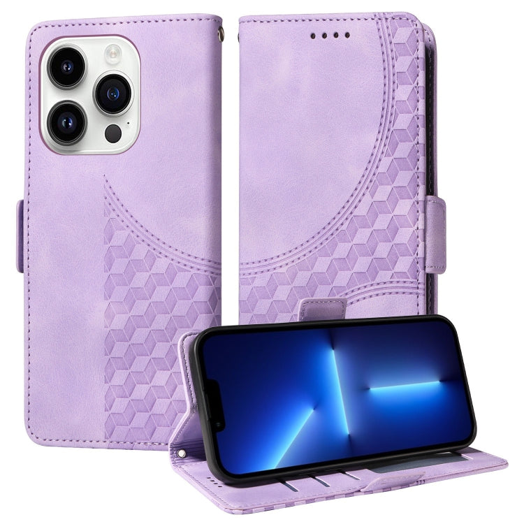 Embossed Rhombus Starry Leather Phone Case, For iPhone 14 Pro Max, For iPhone 13 Pro Max, For iPhone 13 Pro, For iPhone 13
