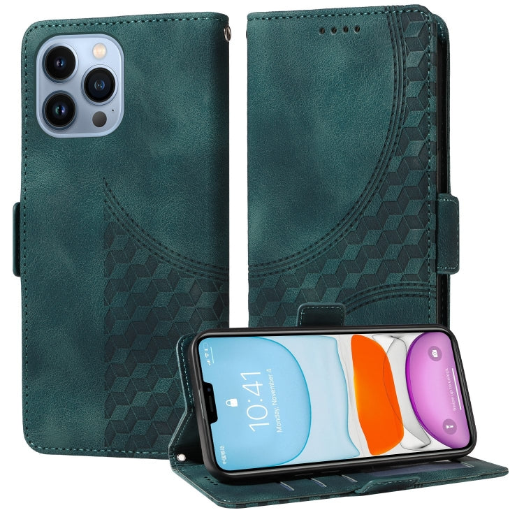 Embossed Rhombus Starry Leather Phone Case, For iPhone 12 Pro Max, For iPhone 12 / 12 Pro, For iPhone 11 Pro Max, For iPhone 11