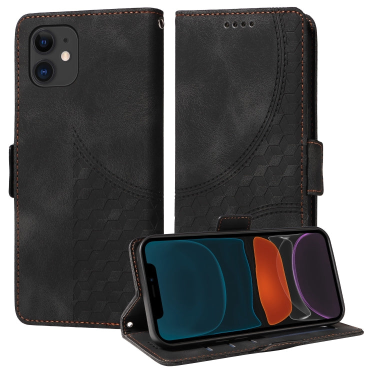Embossed Rhombus Starry Leather Phone Case, For iPhone 12 Pro Max, For iPhone 12 / 12 Pro, For iPhone 11 Pro Max, For iPhone 11