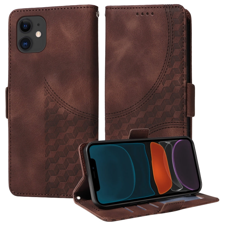 Embossed Rhombus Starry Leather Phone Case, For iPhone 12 Pro Max, For iPhone 12 / 12 Pro, For iPhone 11 Pro Max, For iPhone 11
