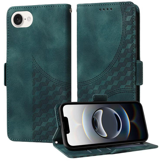 Embossed Rhombus Starry Leather Phone Case, For iPhone SE 2024, For iPhone 16 Pro Max, For iPhone 16 Pro, For iPhone 16 Plus