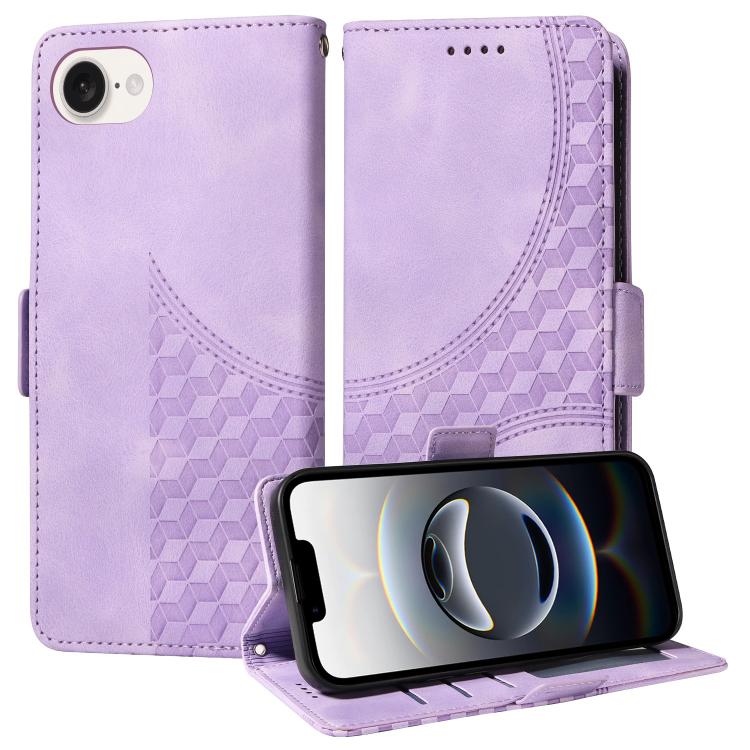 Embossed Rhombus Starry Leather Phone Case, For iPhone SE 2024, For iPhone 16 Pro Max, For iPhone 16 Pro, For iPhone 16 Plus