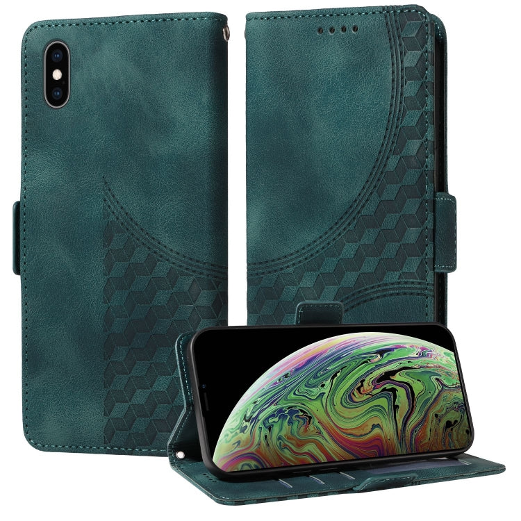 Embossed Rhombus Starry Leather Phone Case, For iPhone XR, For iPhone XS Max, For iPhone 7 Plus / 8 Plus