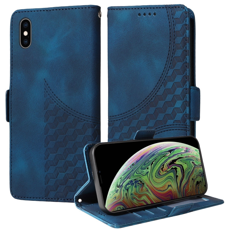 Embossed Rhombus Starry Leather Phone Case, For iPhone XR, For iPhone XS Max, For iPhone 7 Plus / 8 Plus