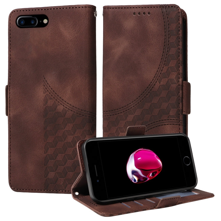 Embossed Rhombus Starry Leather Phone Case, For iPhone XR, For iPhone XS Max, For iPhone 7 Plus / 8 Plus