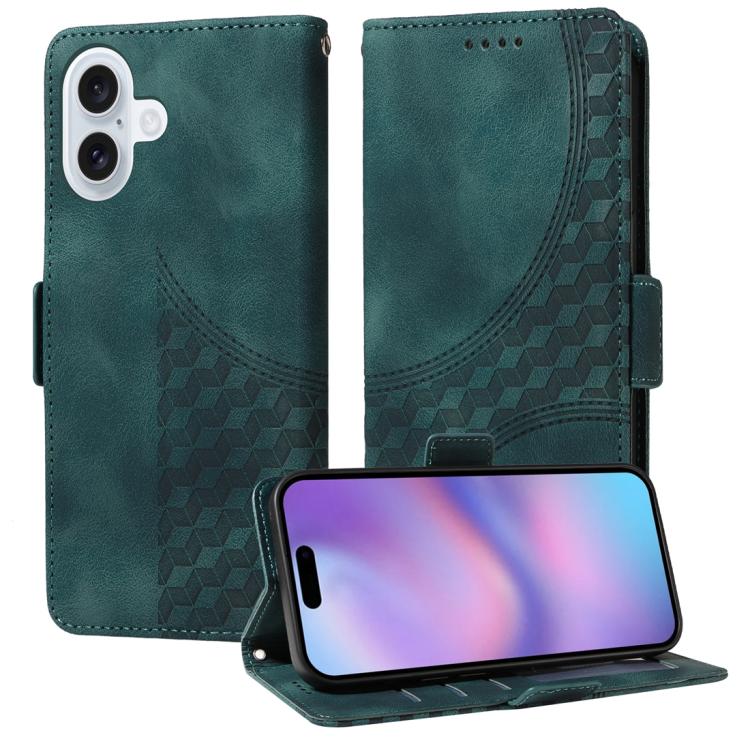 Embossed Rhombus Starry Leather Phone Case, For iPhone 17 Pro Max, For iPhone 17 Pro, For iPhone 17, For iPhone Air