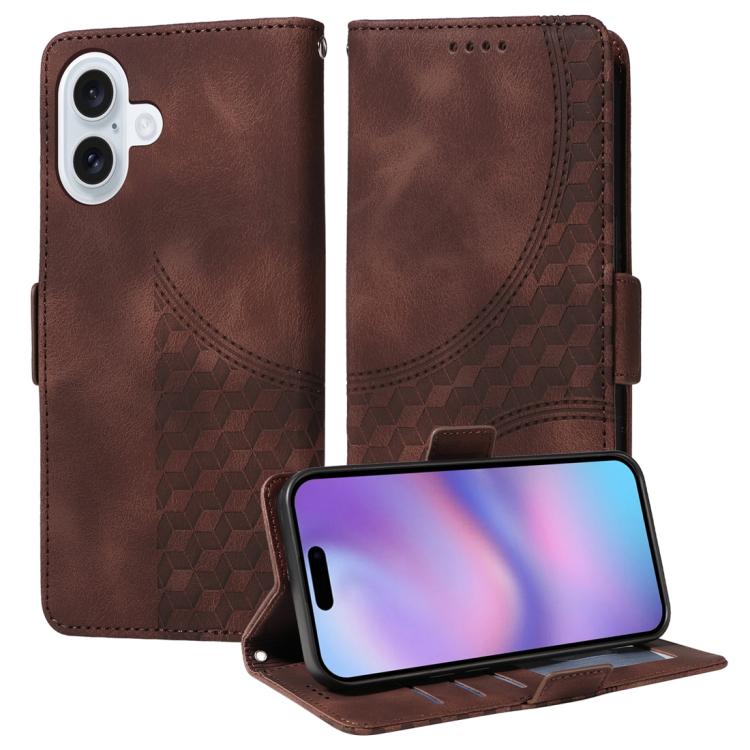 Embossed Rhombus Starry Leather Phone Case, For iPhone 17 Pro Max, For iPhone 17 Pro, For iPhone 17, For iPhone Air