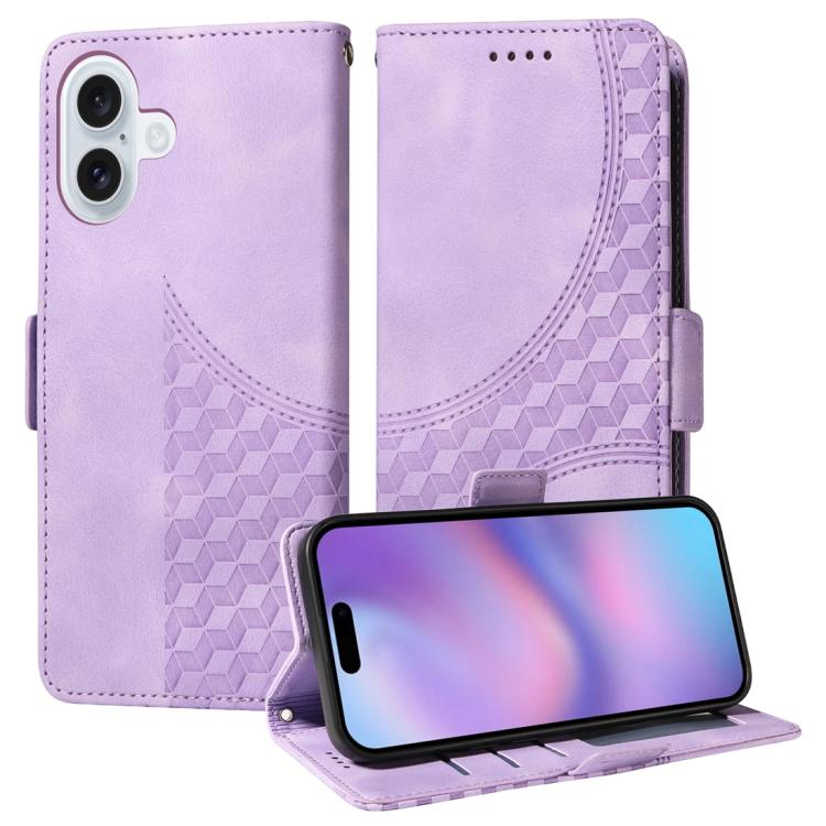Embossed Rhombus Starry Leather Phone Case, For iPhone 17 Pro Max, For iPhone 17 Pro, For iPhone 17, For iPhone Air