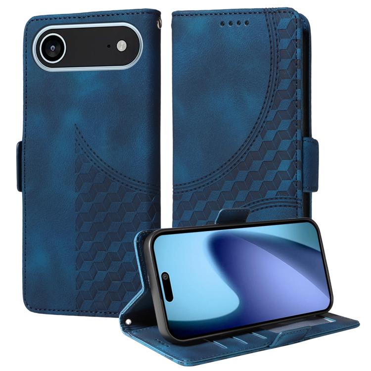 Embossed Rhombus Starry Leather Phone Case, For iPhone 17 Pro Max, For iPhone 17 Pro, For iPhone 17, For iPhone Air