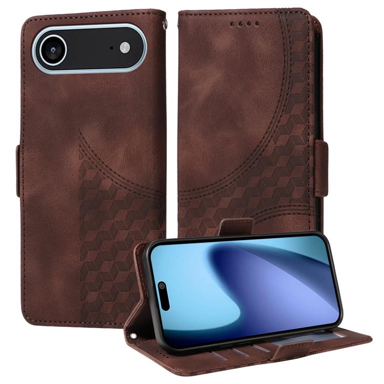 Embossed Rhombus Starry Leather Phone Case, For iPhone 17 Pro Max, For iPhone 17 Pro, For iPhone 17, For iPhone Air