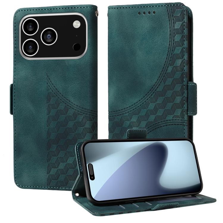 Embossed Rhombus Starry Leather Phone Case, For iPhone 17 Pro Max, For iPhone 17 Pro, For iPhone 17, For iPhone Air