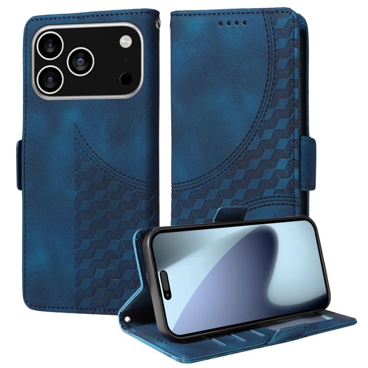 Embossed Rhombus Starry Leather Phone Case, For iPhone 17 Pro Max, For iPhone 17 Pro, For iPhone 17, For iPhone Air