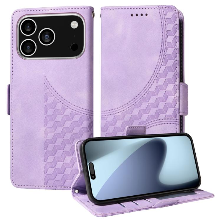 Embossed Rhombus Starry Leather Phone Case, For iPhone 17 Pro Max, For iPhone 17 Pro, For iPhone 17, For iPhone Air