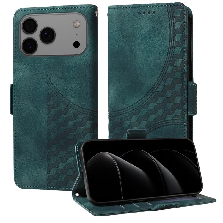 Embossed Rhombus Starry Leather Phone Case, For iPhone 17 Pro Max, For iPhone 17 Pro, For iPhone 17, For iPhone Air