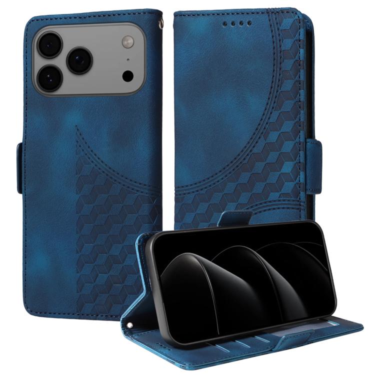 Embossed Rhombus Starry Leather Phone Case, For iPhone 17 Pro Max, For iPhone 17 Pro, For iPhone 17, For iPhone Air