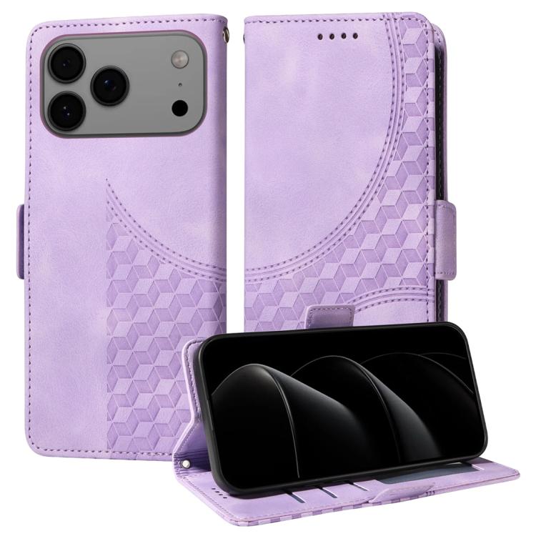 Embossed Rhombus Starry Leather Phone Case, For iPhone 17 Pro Max, For iPhone 17 Pro, For iPhone 17, For iPhone Air