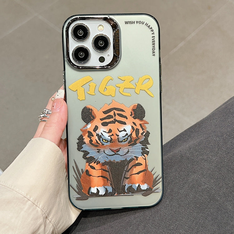 Electroplated Lens Ring Cartoon Animal Phone Case, For iPhone 14 Pro, For iPhone 14 Pro Max, For iPhone 13 Pro Max, For iPhone 13 Pro